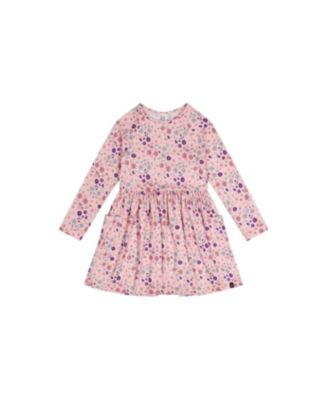 Little and Big Girl 6-12 Long Sleeve Dress Print Daisies