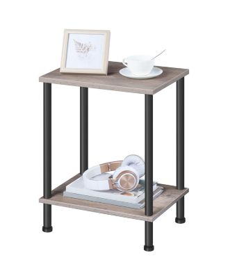 Modern Side Table with Storage Shelf for Living Room Organization
