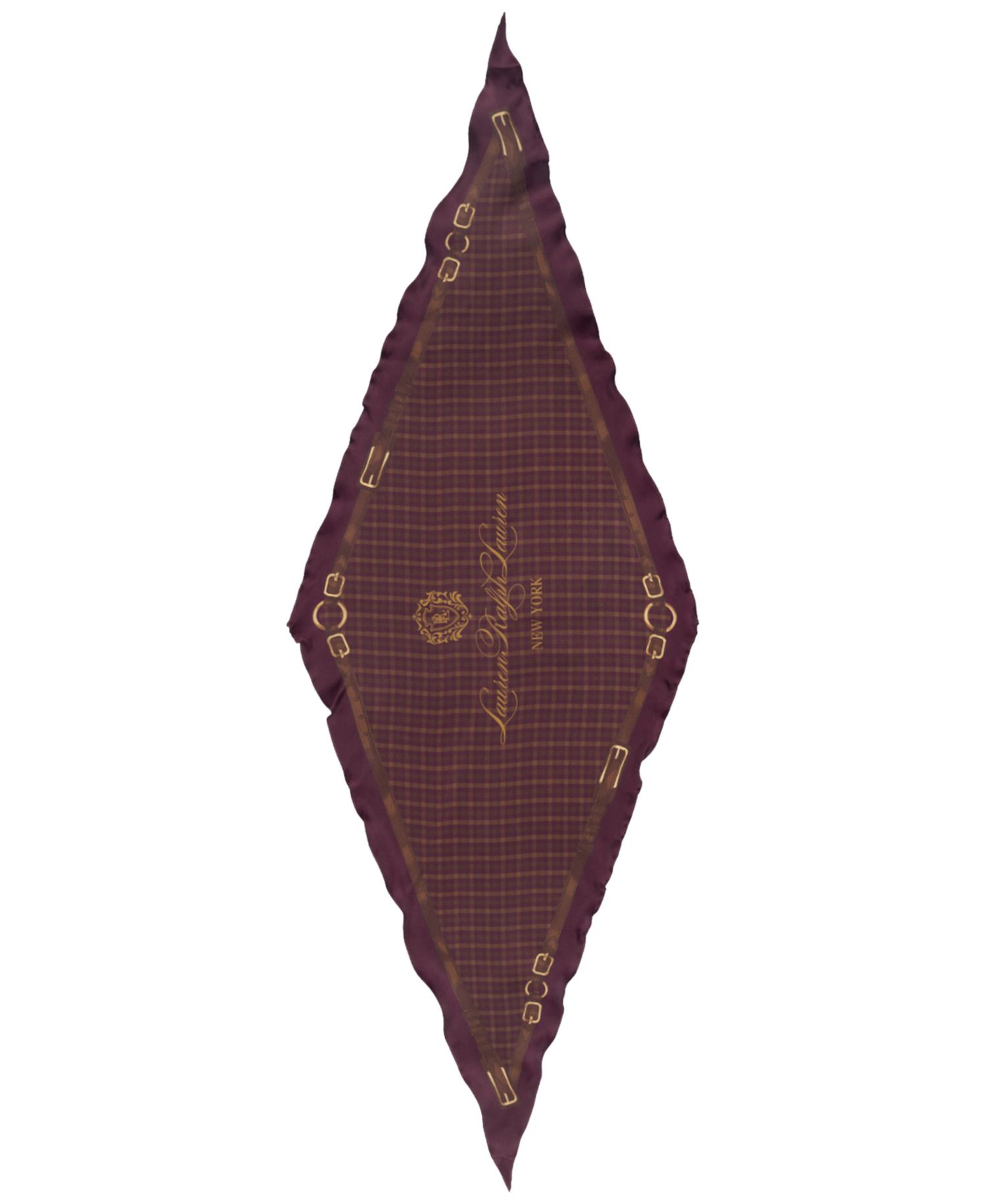 Plaid with Belting Border Small Diamond Scarf