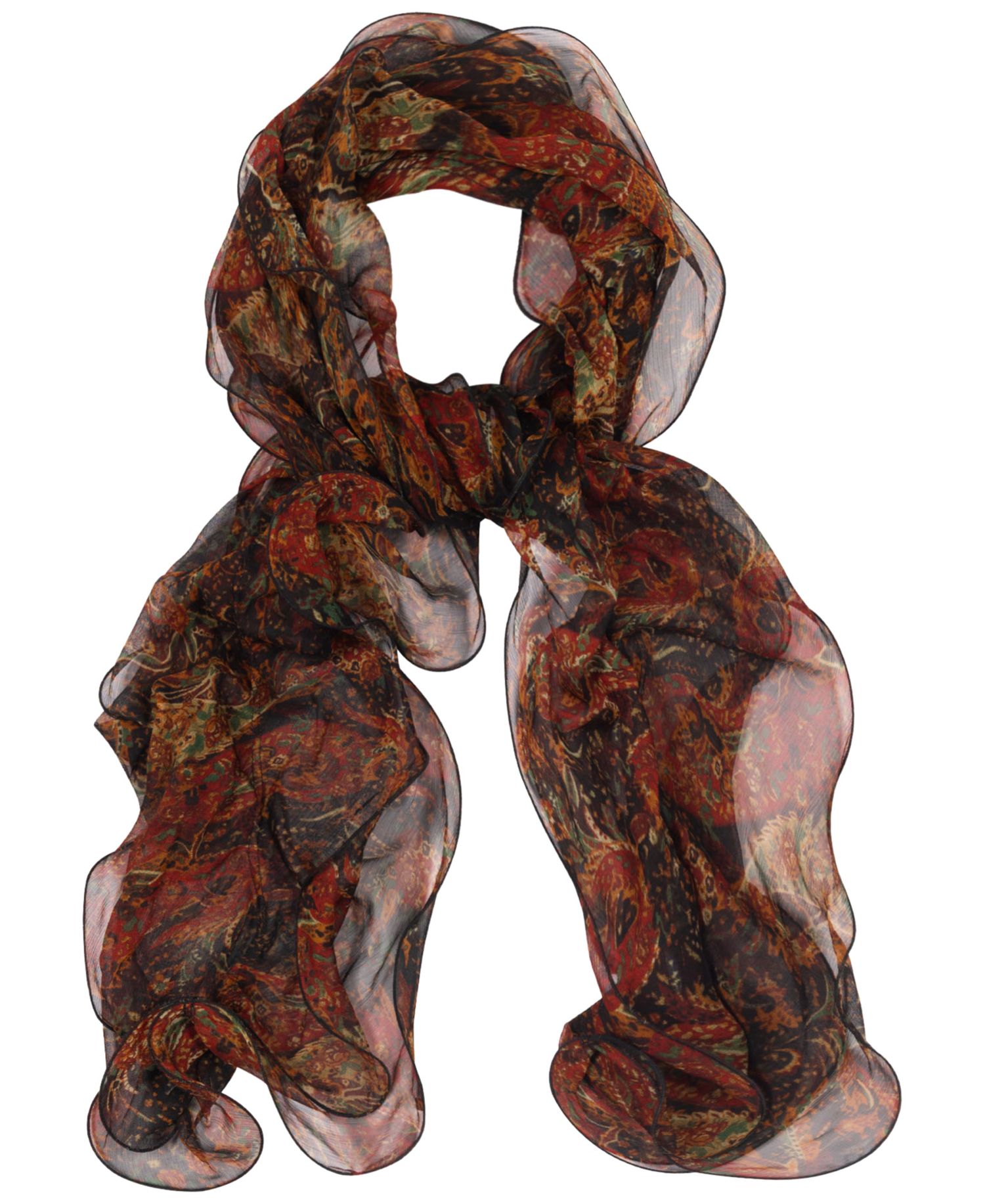 Paisley Double Ruffle Scarf