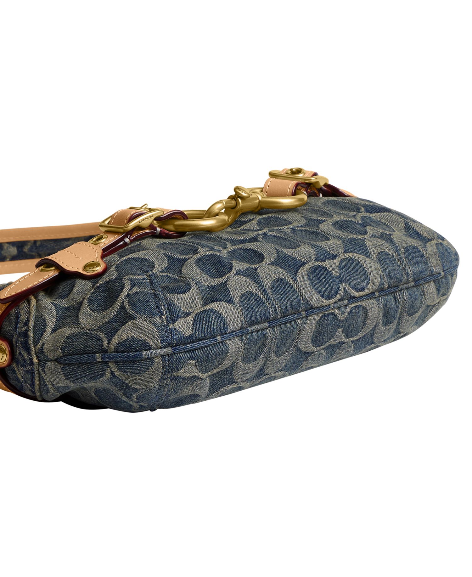 Belted Ergo Small Signature Denim Shoulder Handbag 26