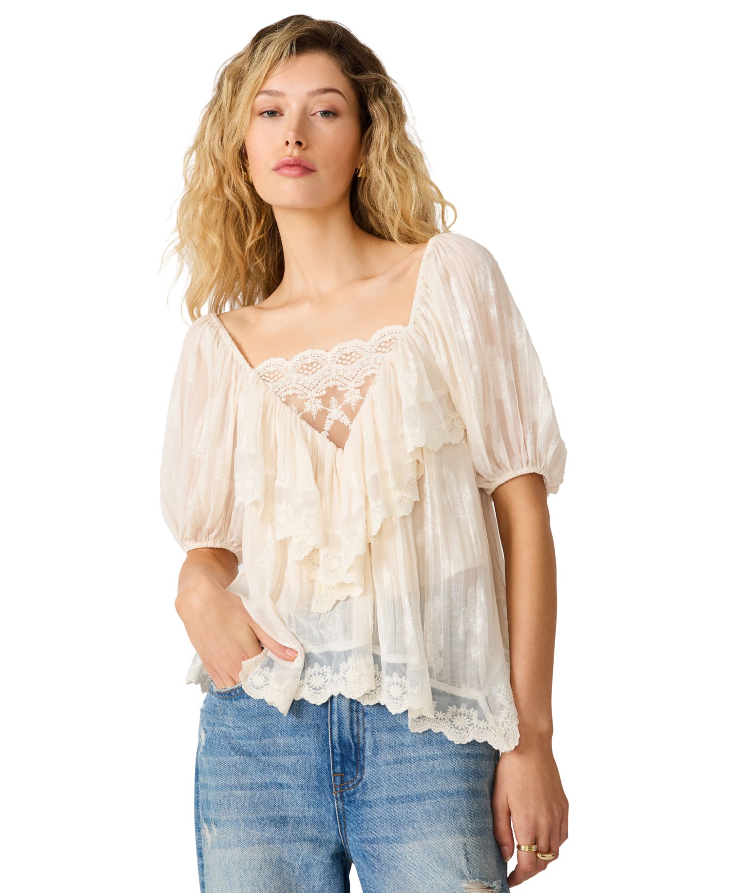 Women's Vickie V-Neck Half-Sleeve Top