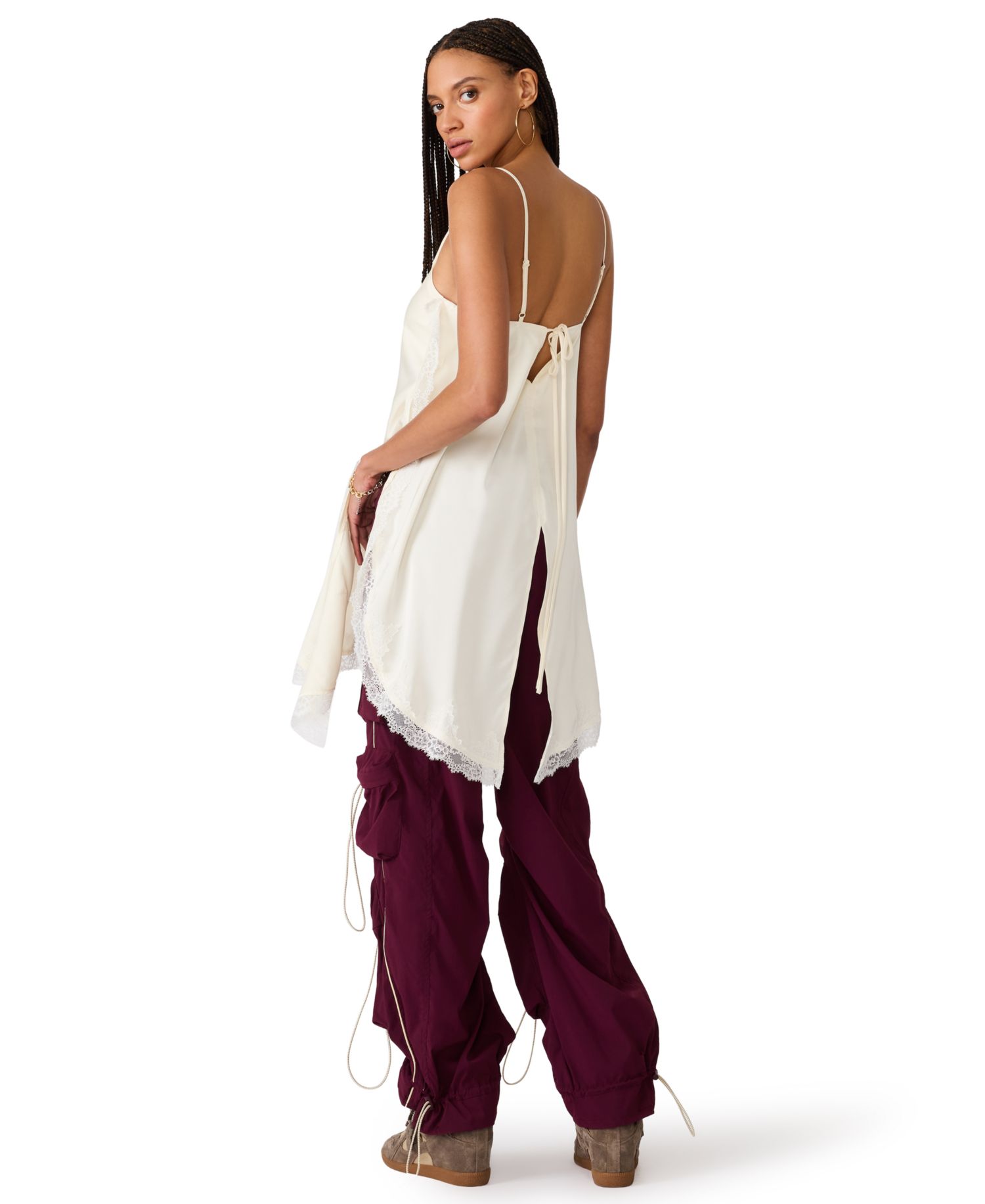 Women's Margan Sweetheart Neck Asymmetric Sleeveless Top
