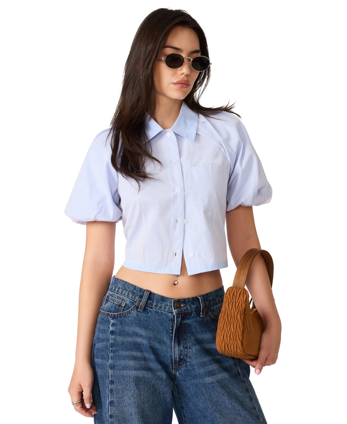 Steve Madden Women's Reece Cotton Button-Front Shirt