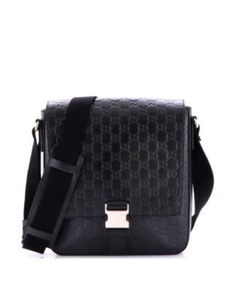 Small Buckle Flap Messenger Bag Guccissima Leather