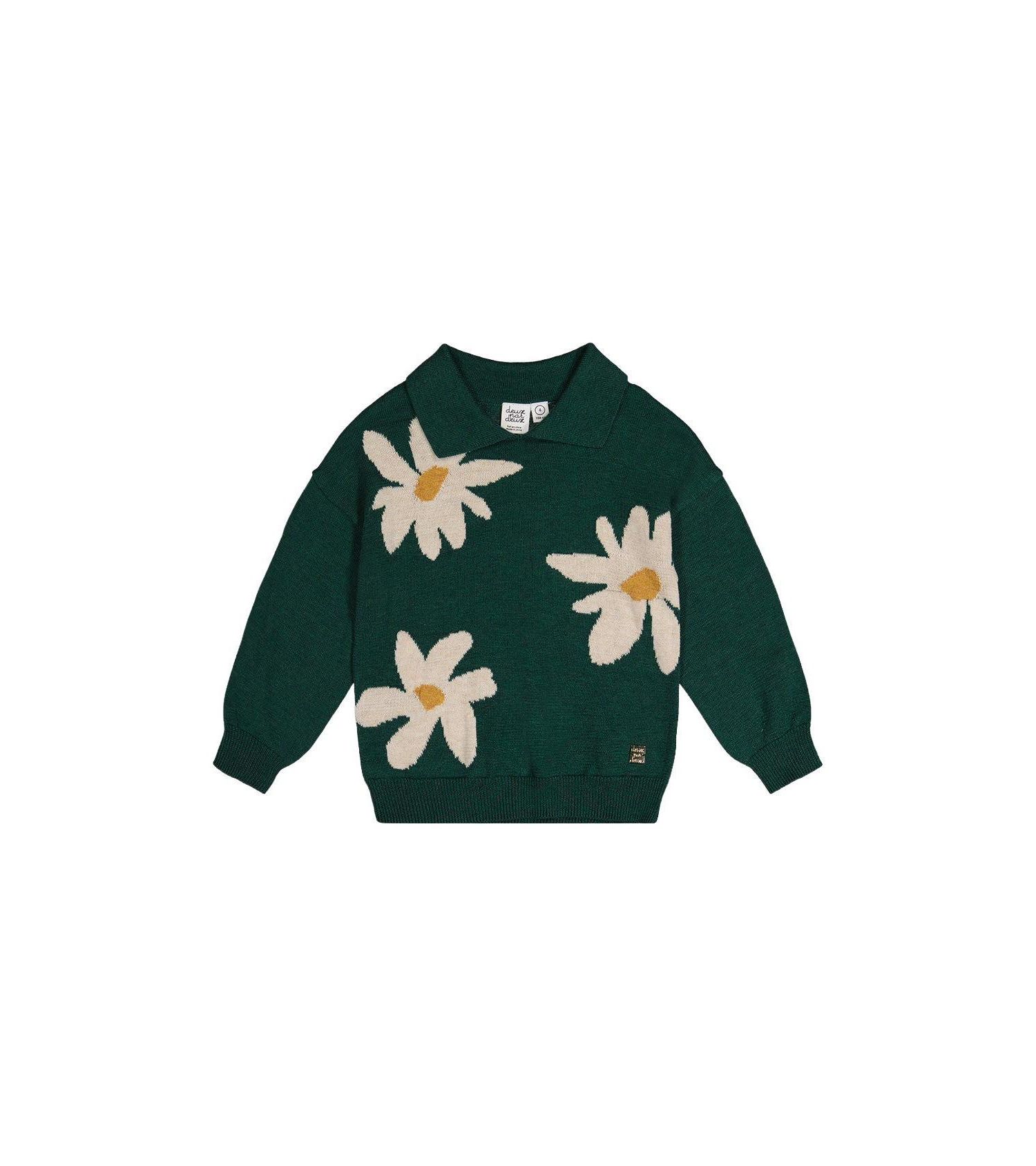Little and Big Girl (6-12) Knitted Sweater Jasper Printed