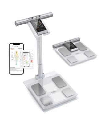 8-Electrode Smart Body Fat Scale with Handheld Handle, Dual-Frequency BIA, 50+ Body Metrics, Bluetooth App