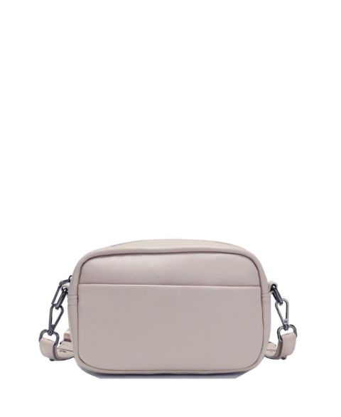 Женская сумка SUSU Avery Pebble Leather Camera Bag Structured Crossbody Purse with Wide Strap, цвет: Бежевый / Кремовый