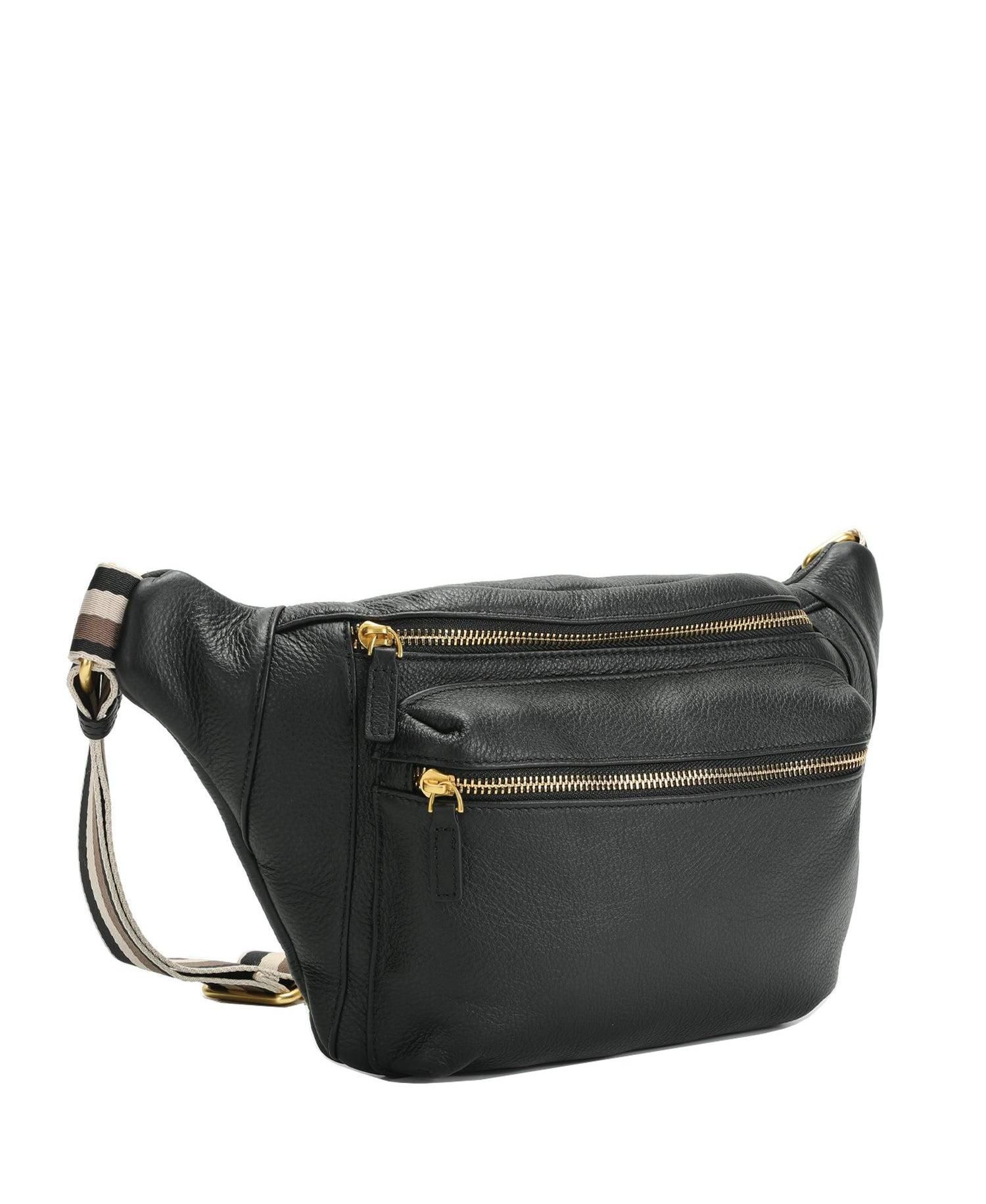 Cleo Leather Fanny Pack Crossbody Sling Bag Chest Belt Purse