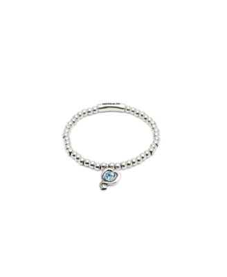 Silver Metal Alloy Light Blue Crystals Bracelet