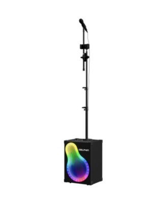 Karaoke Box 500 VocalPro Portable Bluetooth Speaker with LED Lights, Microphone and Stand