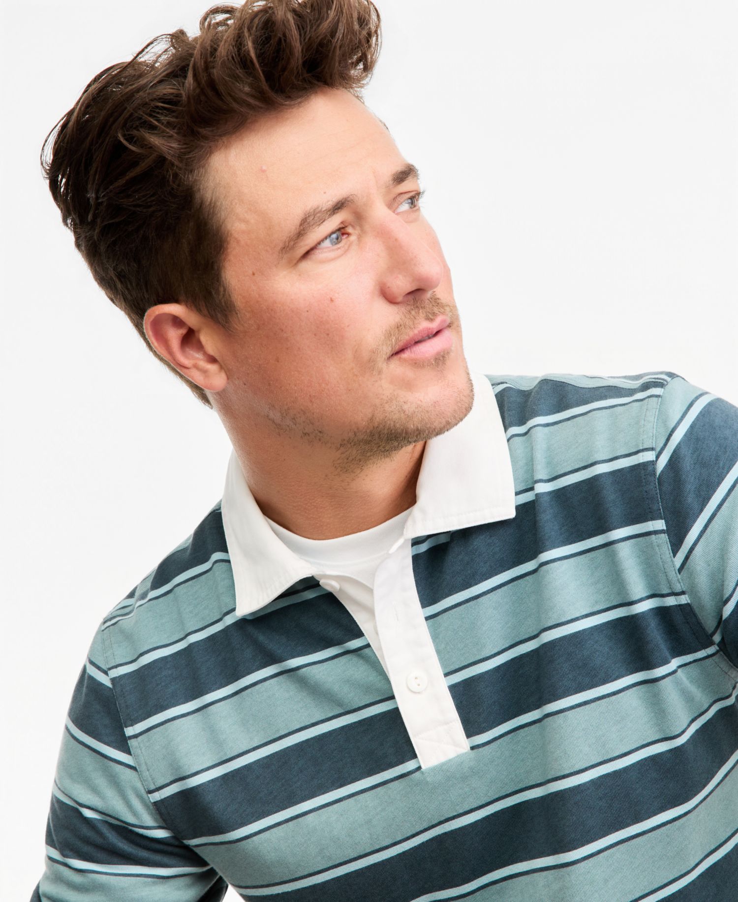 Men's Long-Sleeve Striped Rugby Shirt
