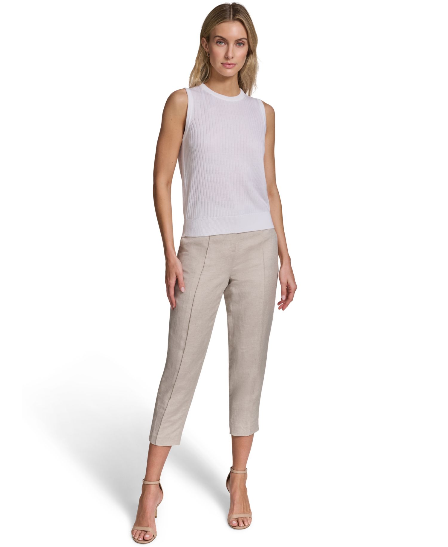 Women's Sleeveless Crewneck Knit Sweater
