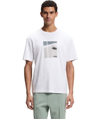 Men's Pima-Cotton Tennis Artwork Regular-Fit T-Shirt