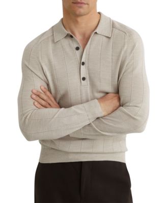Men's Greyson Merino Wool Wide-Rib Polo Shirt