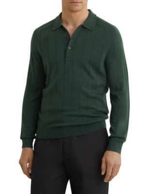 Men's Greyson Merino Wool Wide-Rib Polo Shirt