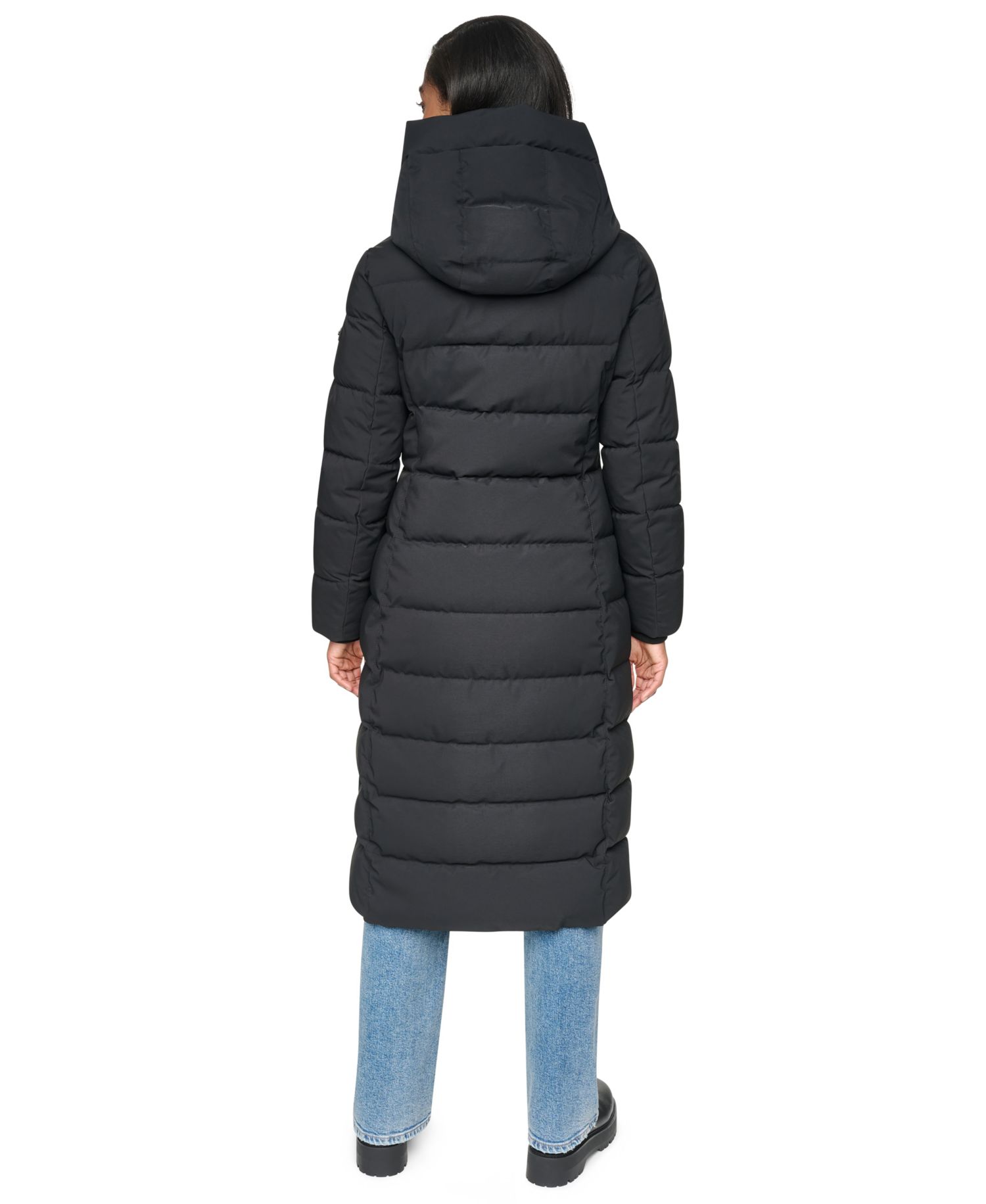 Women's Bibbed Shawl Collar Hooded Puffer Coat
