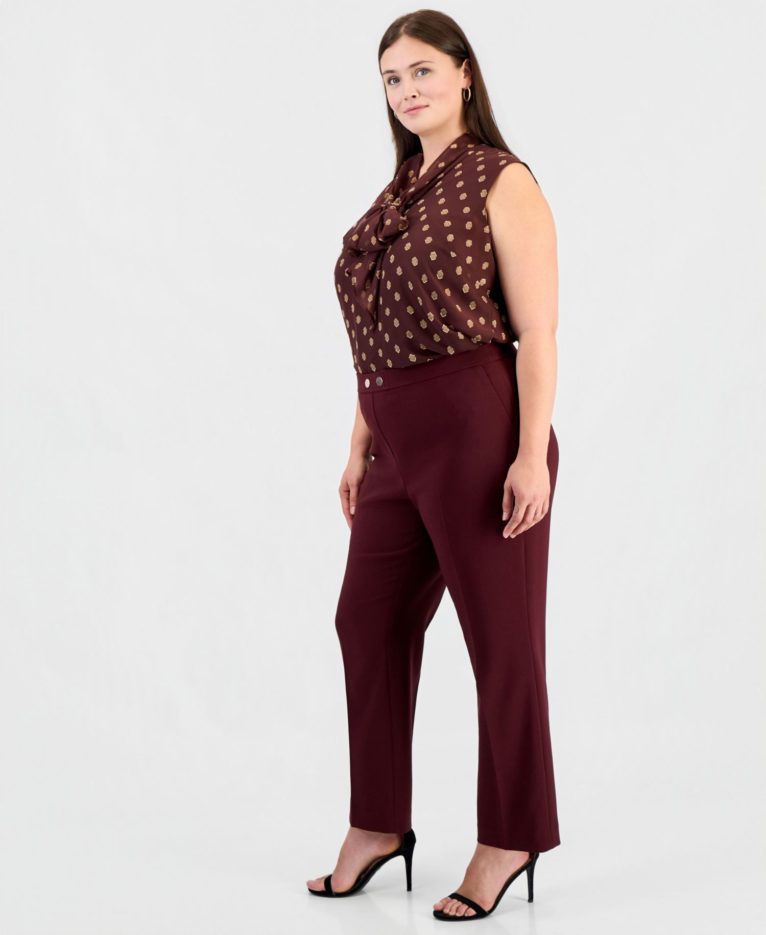 Plus Size Pull-On Straight Work Pants