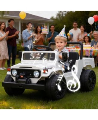 44.5x24.8x22.4 in Licensed Toyota Pickup 12V Kids Battery Powered Ride-On, Remote Control, Music and LED Lights, Outdoor Play