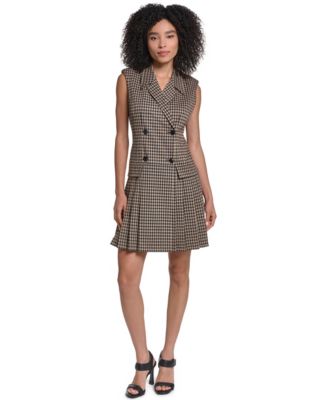 Women's Collared Pleated Short Dress