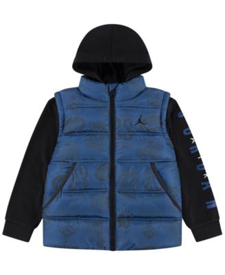 Boys' 2T-7 Layered-Look Long-Sleeve Hooded Jacket