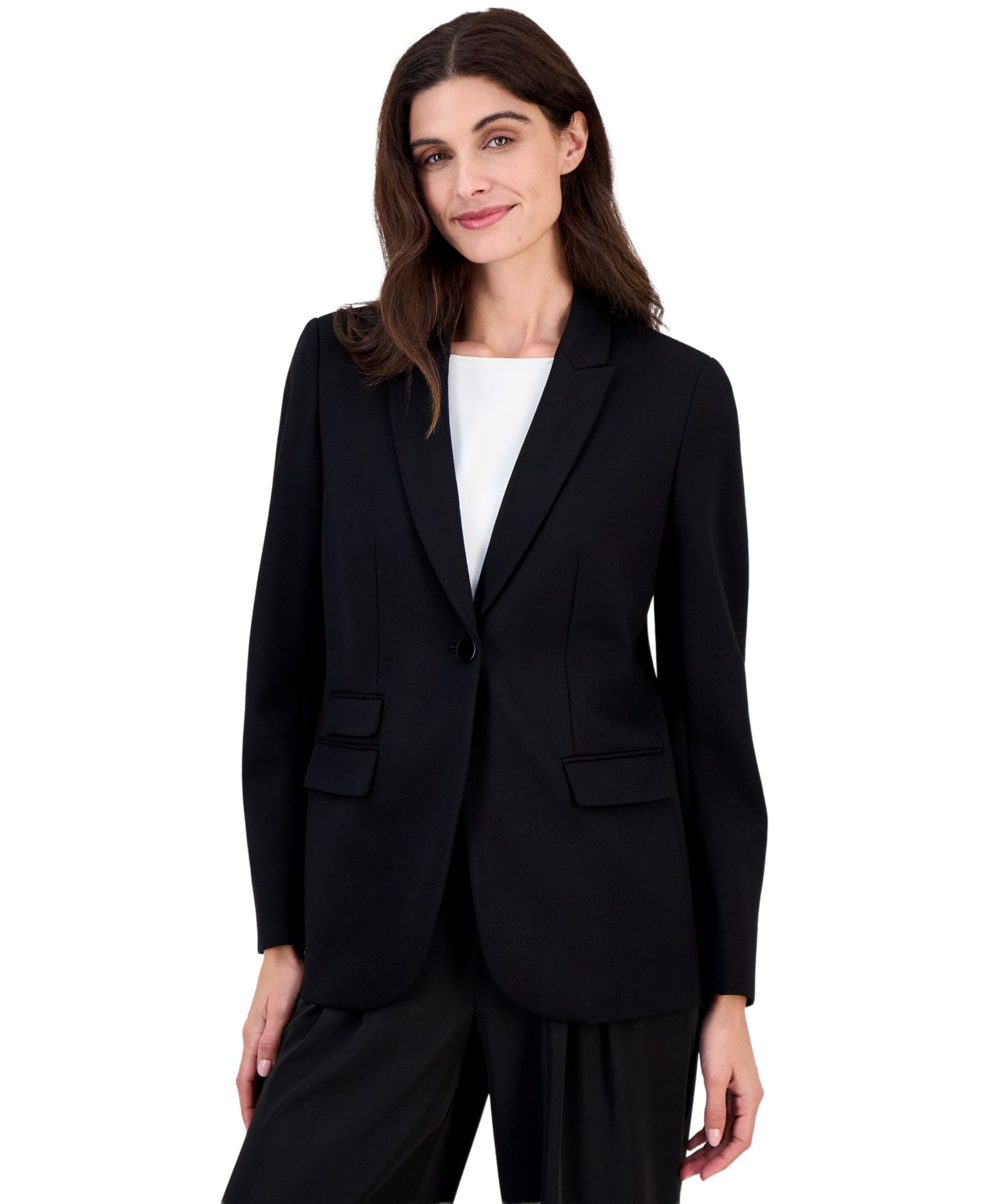 Petite Triple-Pocket One-Button Jacket