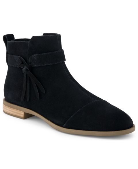 Женские ботинки TOMS Stacey Almond Toe Booties, цвет: Чёрный замшевый