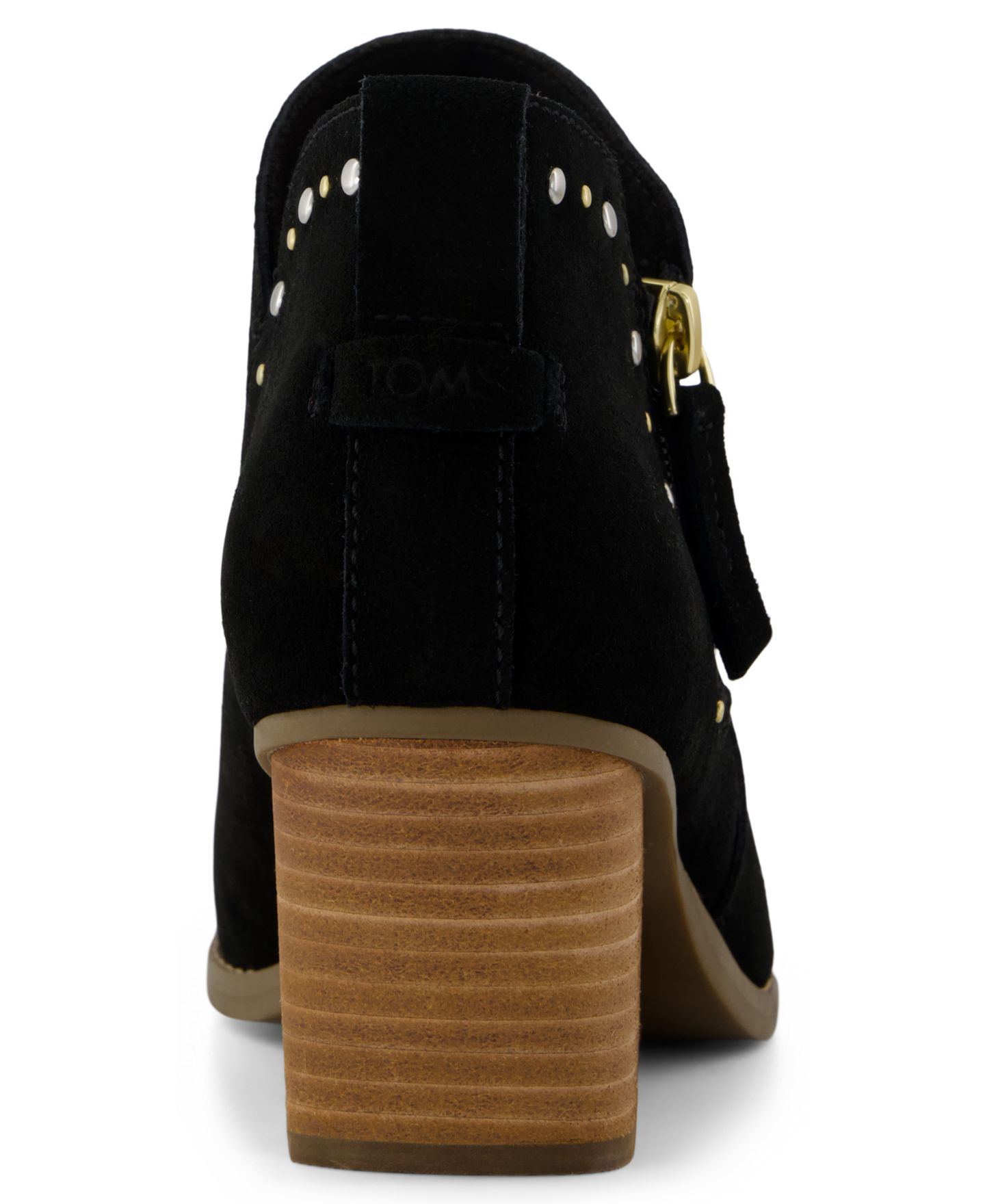 Женские ботинки TOMS Goldie Zipper Wedge Booties, цвет: Чёрный замшевый — фото 3