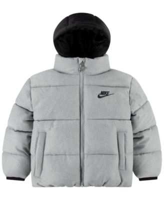 Boys' 4-7 Heathered Twill Puffer Jacket