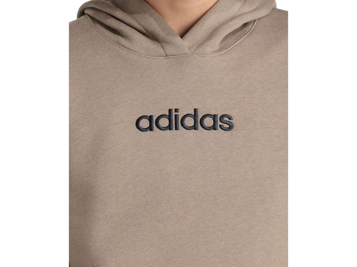 Худи adidas Long-Sleeve Essential Linear Hooded Sweatshirt для мальчиков, цвет: Хаки — фото 3