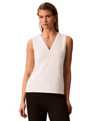 Women's V-Neck Banded Shell Top