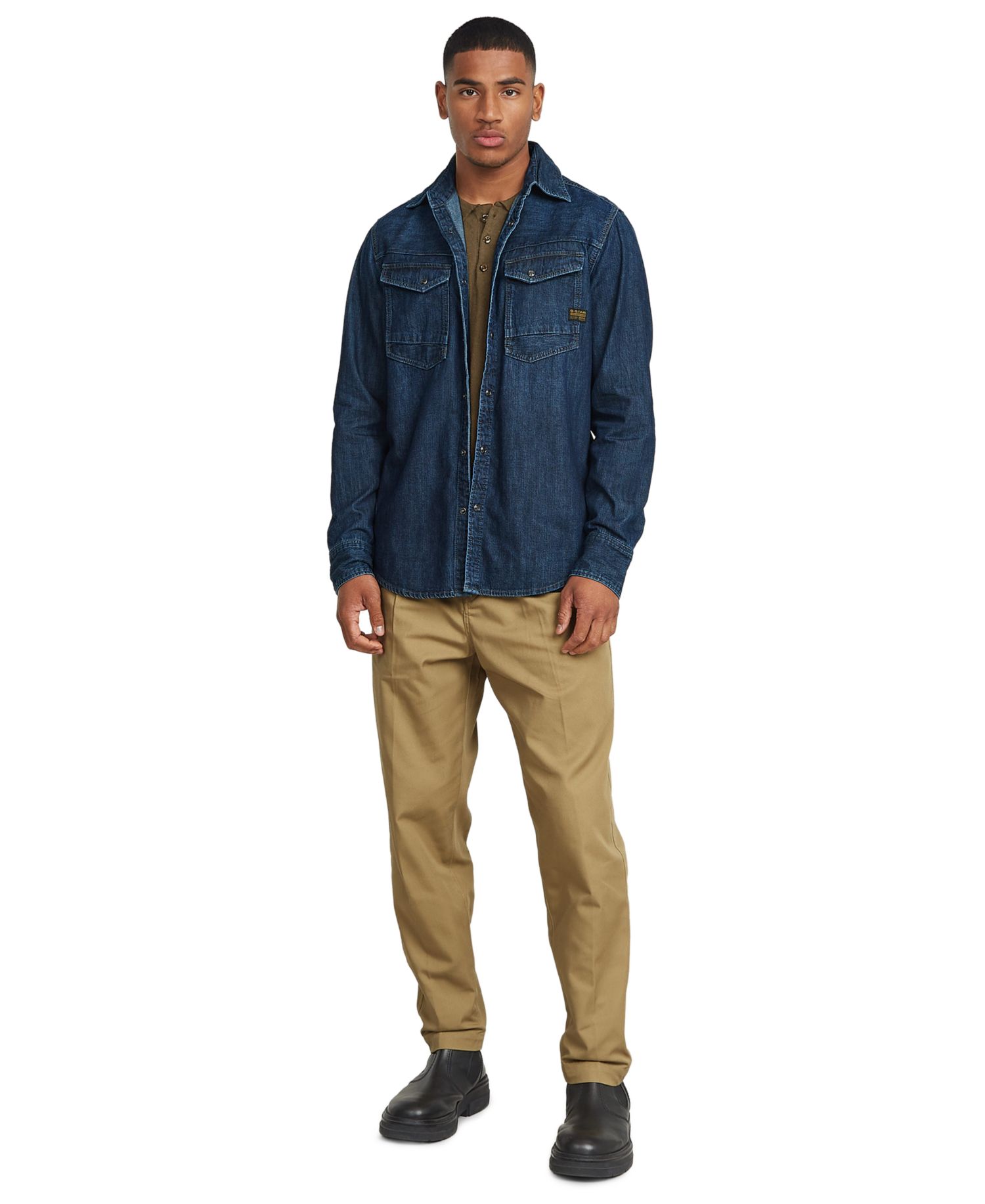 Men's Denim Slim-Fit Shirt