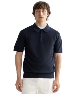 Men's Structured Knitted Short-Sleeve Polo Shirt