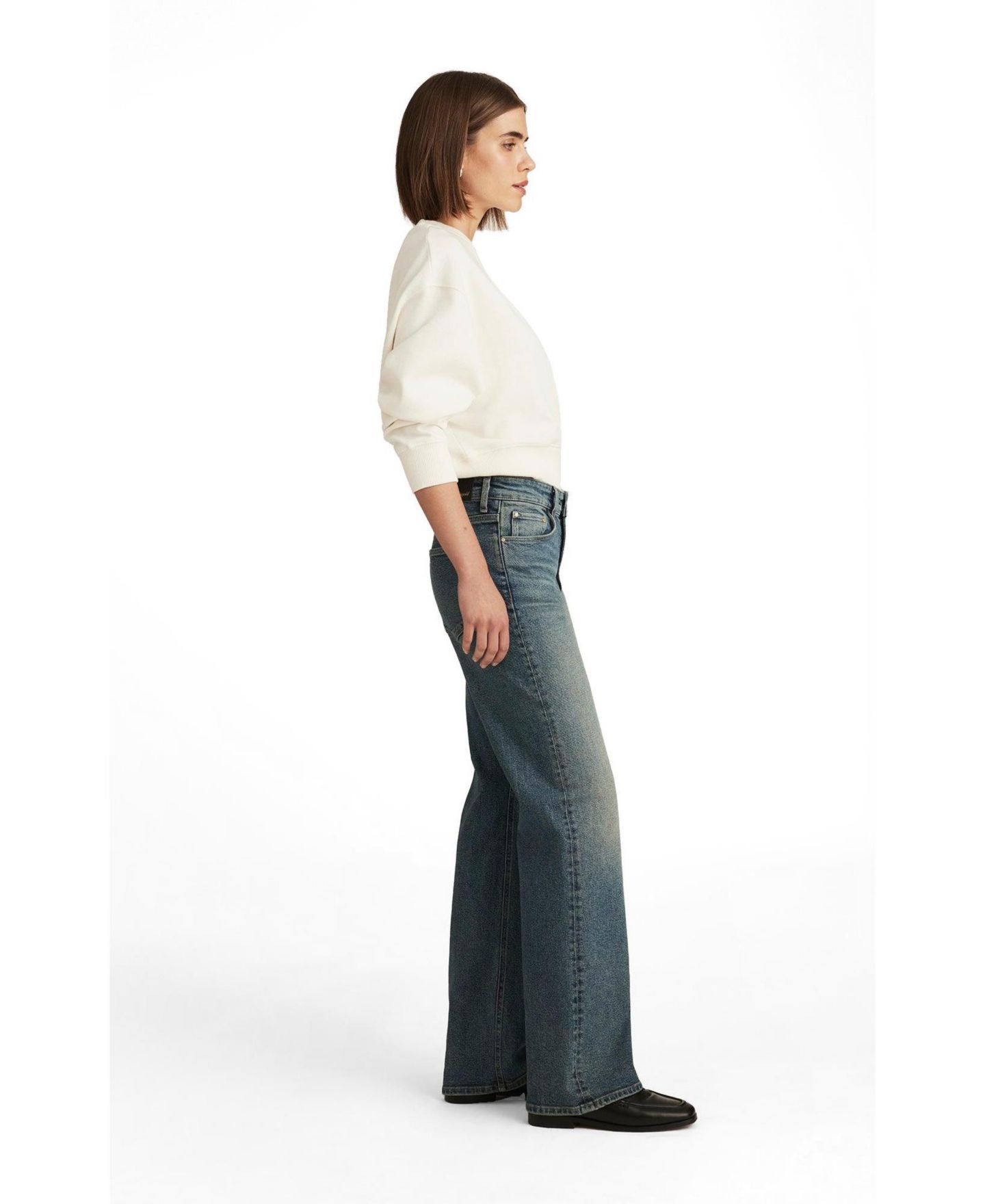 Женские джинсы Mavi Jeans Taylor High Rise Straight Leg In Mid Used Gold Premium, цвет: Золотой — фото 2