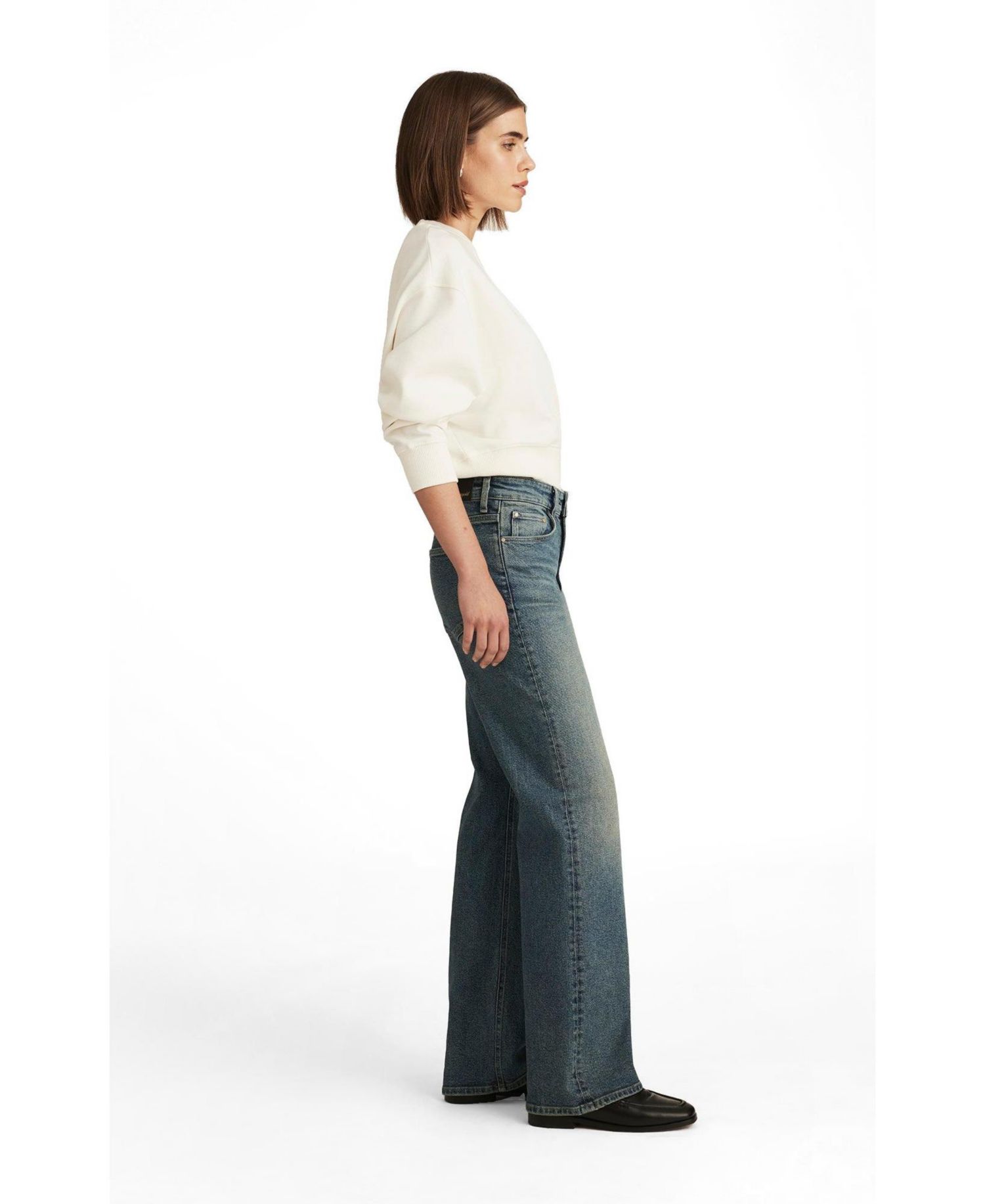 Women's Taylor High Rise Straight Leg In Mid Used Gold Premium