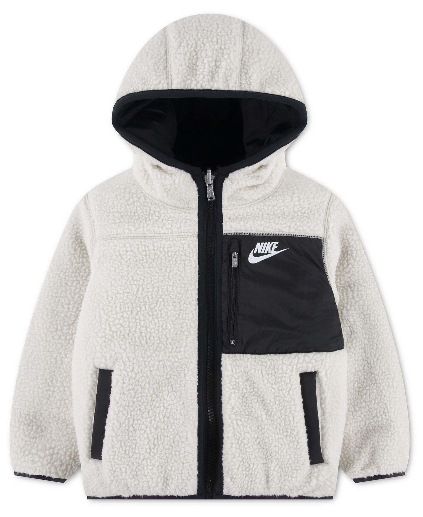 Куртка Nike Reversible Faux-Sherpa Jacket для мальчиков-малышей, цвет: Чёрный — фото 3