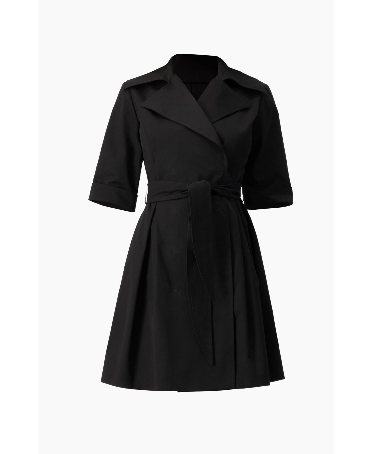 Women's Belted Collared Short-Sleeve Shirt Mini Dress