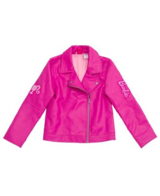 Girls' ( 4 to 16 ) Iridescent Zip-Up Leather Jacket