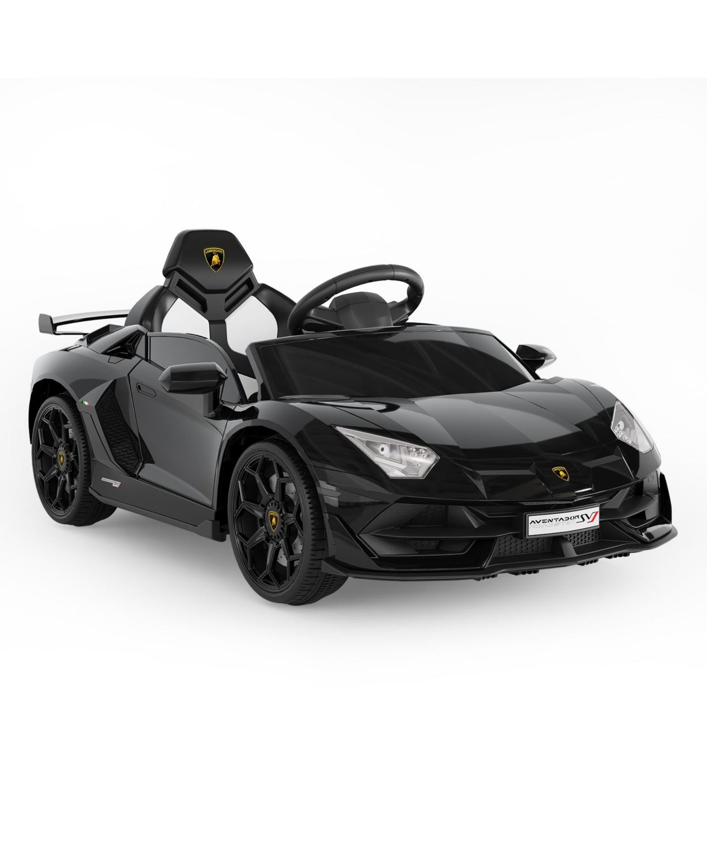 Детская игрушка homfan Licensed Lamborghini Electric Ride-On Car for Kids – Battery Powered Sports Car Toy with Remote Control, 2 Speeds, LED Headlights, цвет: Чёрный — фото 1