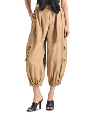 Women's Tamsin Poplin Mid-Rise Balloon Cargo Pants