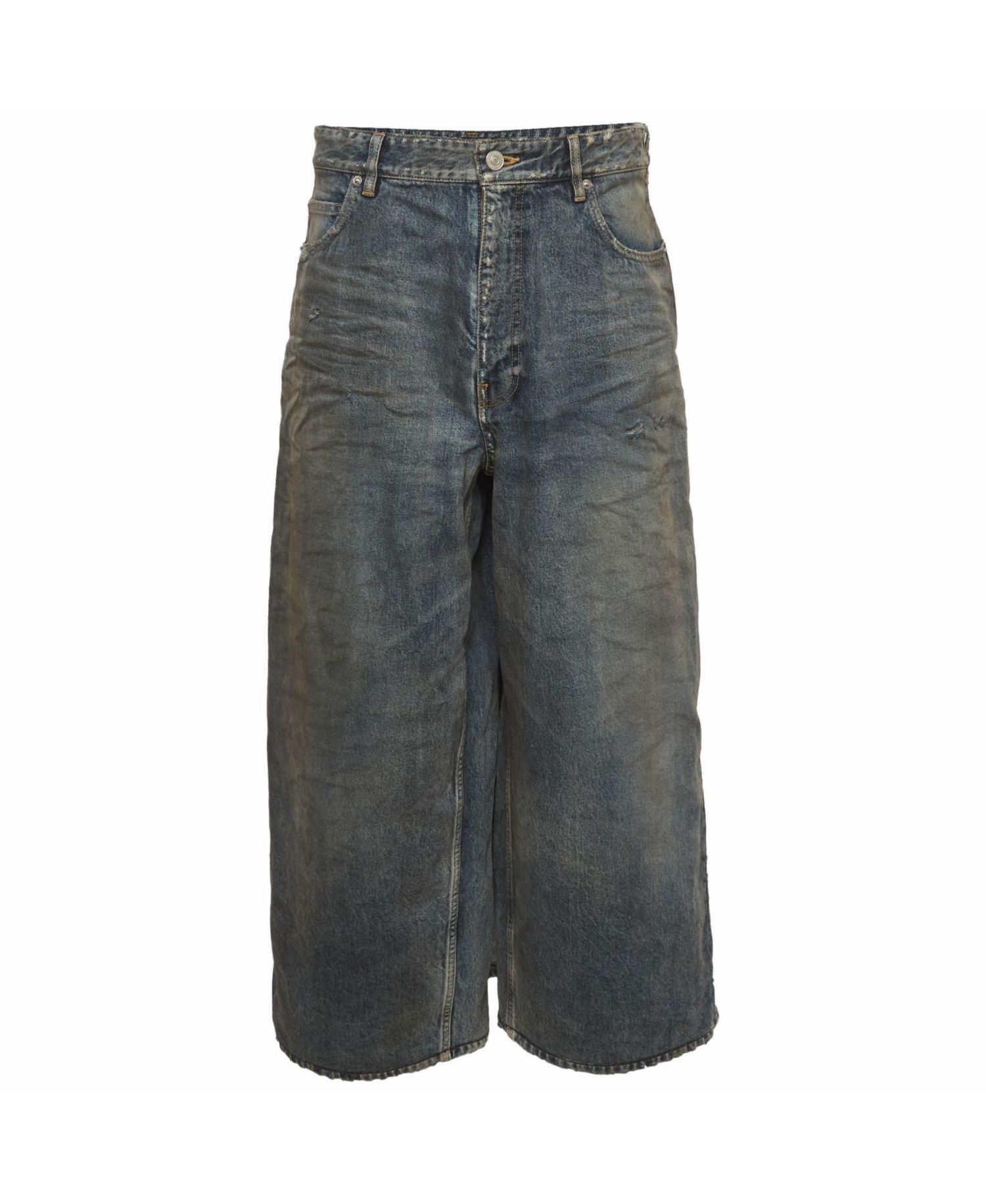 Men's Denim Apron Skirt Docking Pants