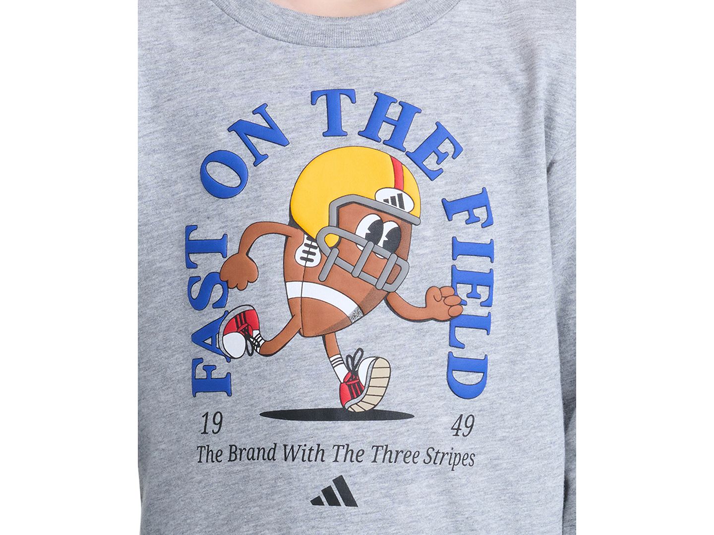 Футболка adidas Long-Sleeve Sport Graphic T-Shirt для мальчиков, цвет: Средний серый меланжевый — фото 3