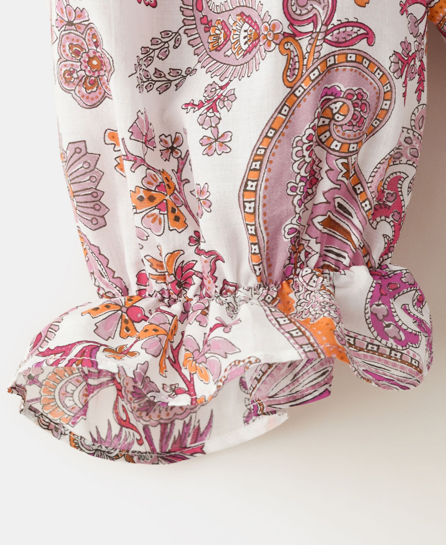 Women's Paisley-Print Ruffled Blouse