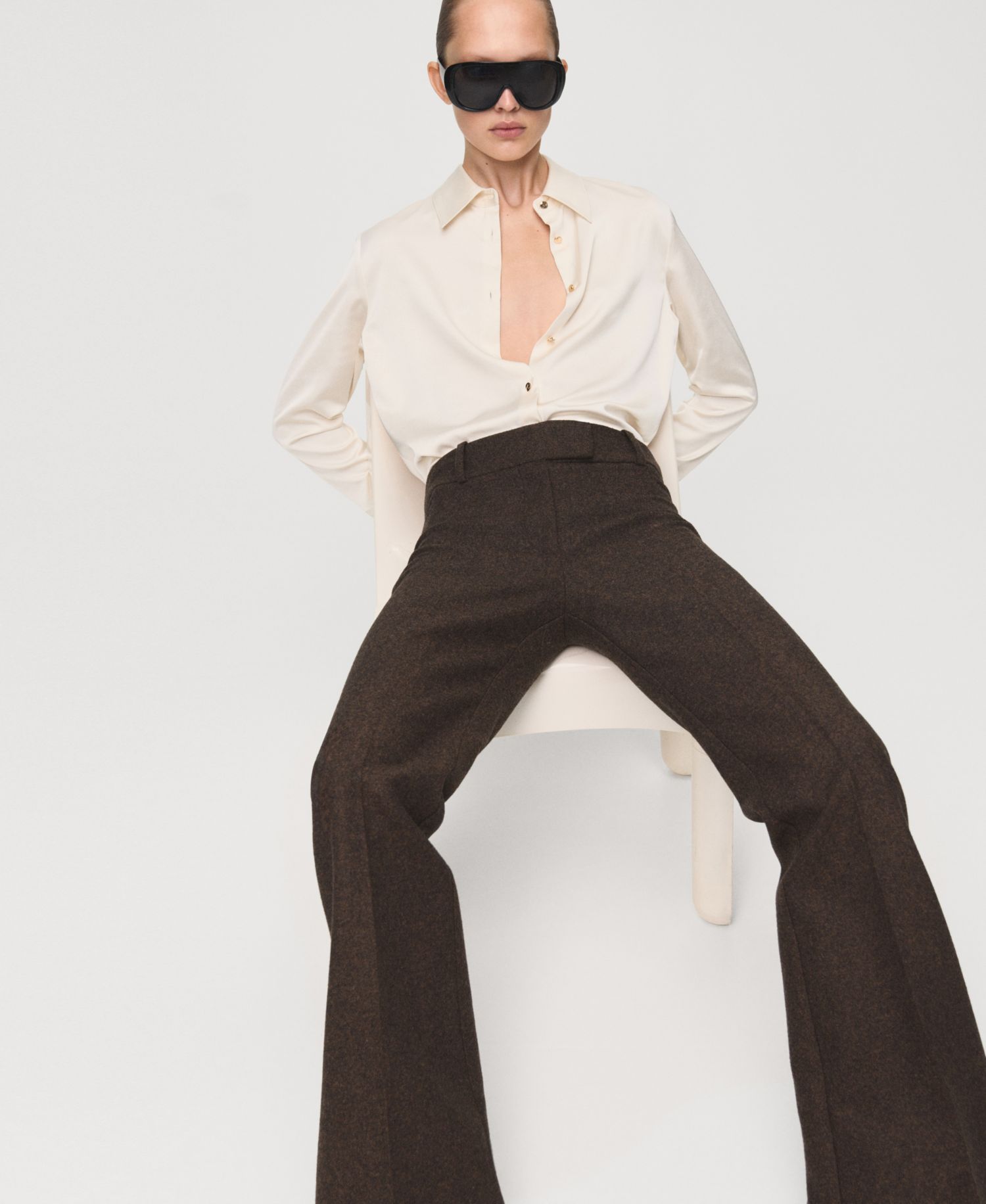 Women's Satin Finish Flowy Shirt