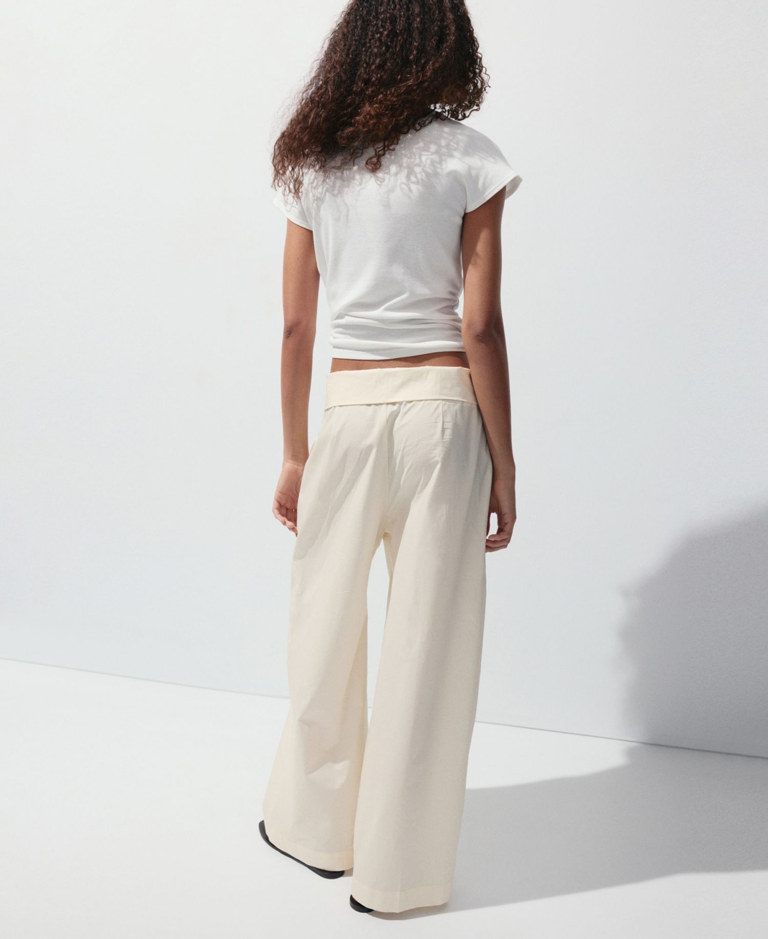 Women's Asymmetrical Waistband Straight Pants
