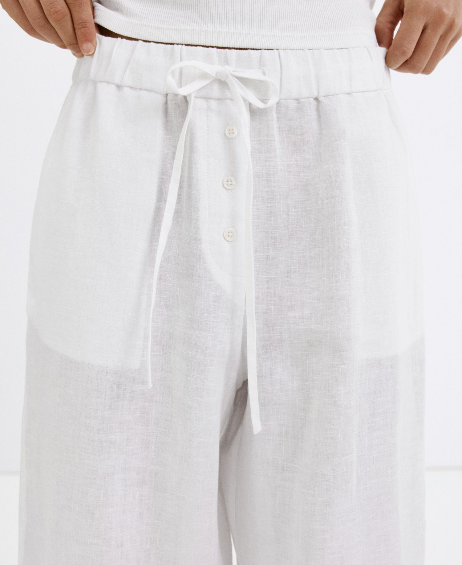 Women's Wide-Leg Linen Pants