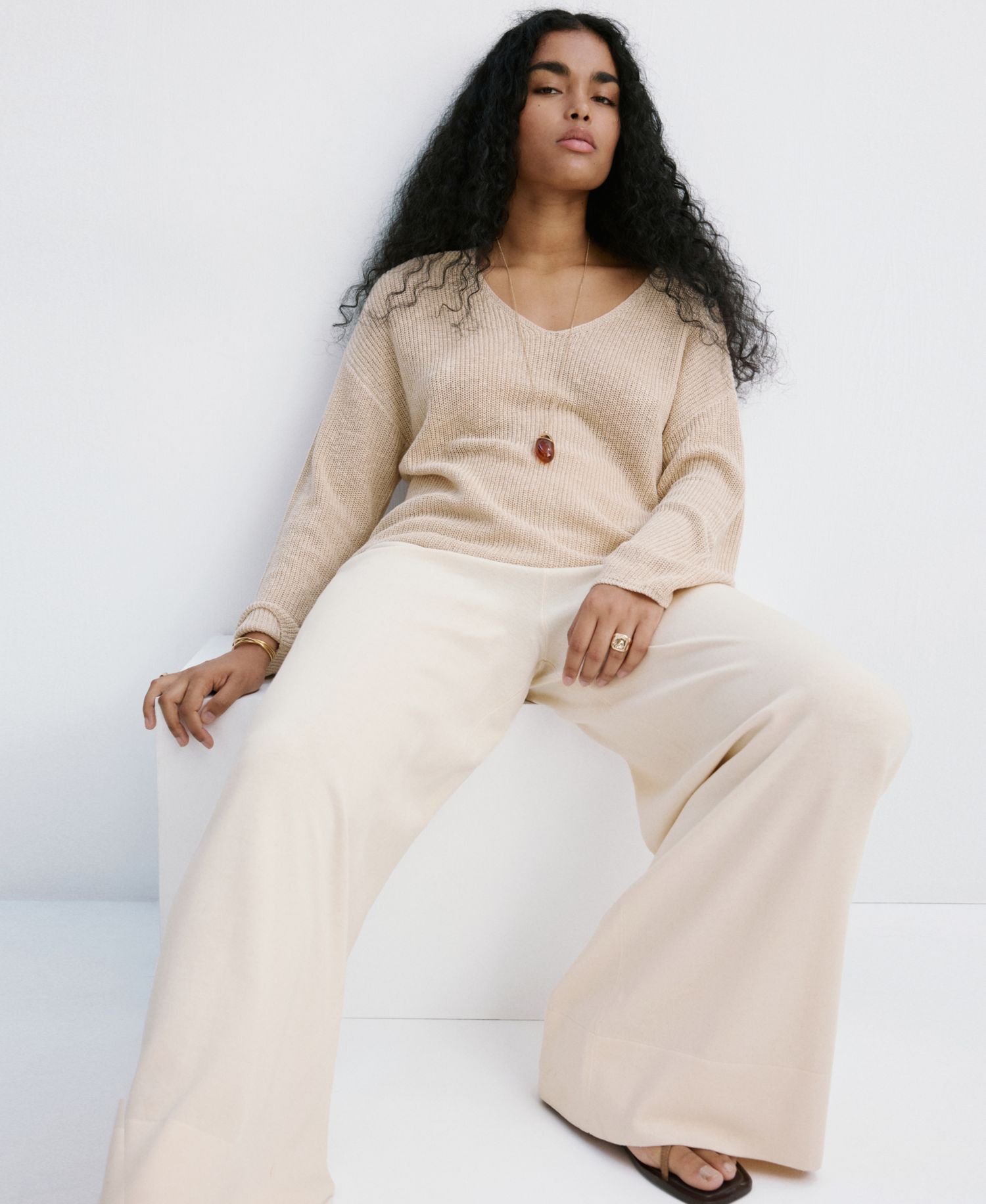 Women's Elastic Waist Straight-Fit Pants