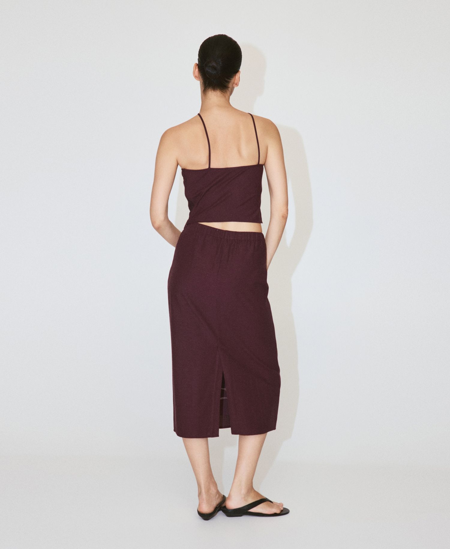 Women's Floral Embroidered Linen Skirt