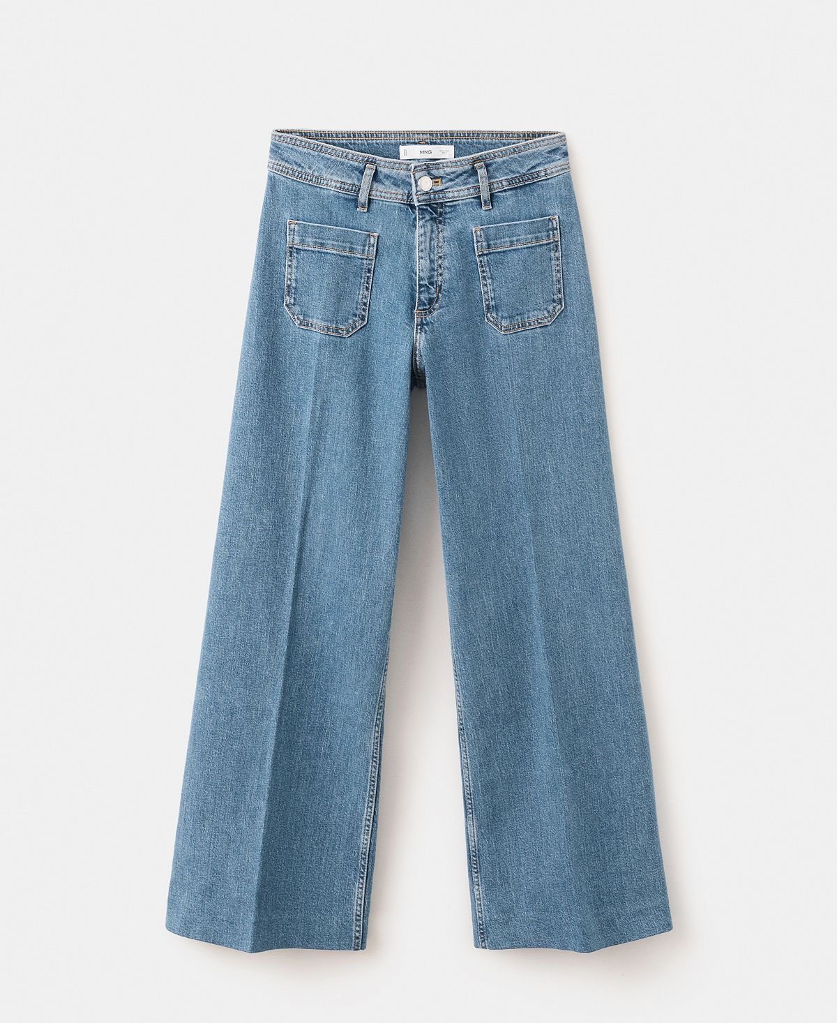 Mango Women's High-Waisted Wide leg Jeans view 2 — MAYCSS fashion products