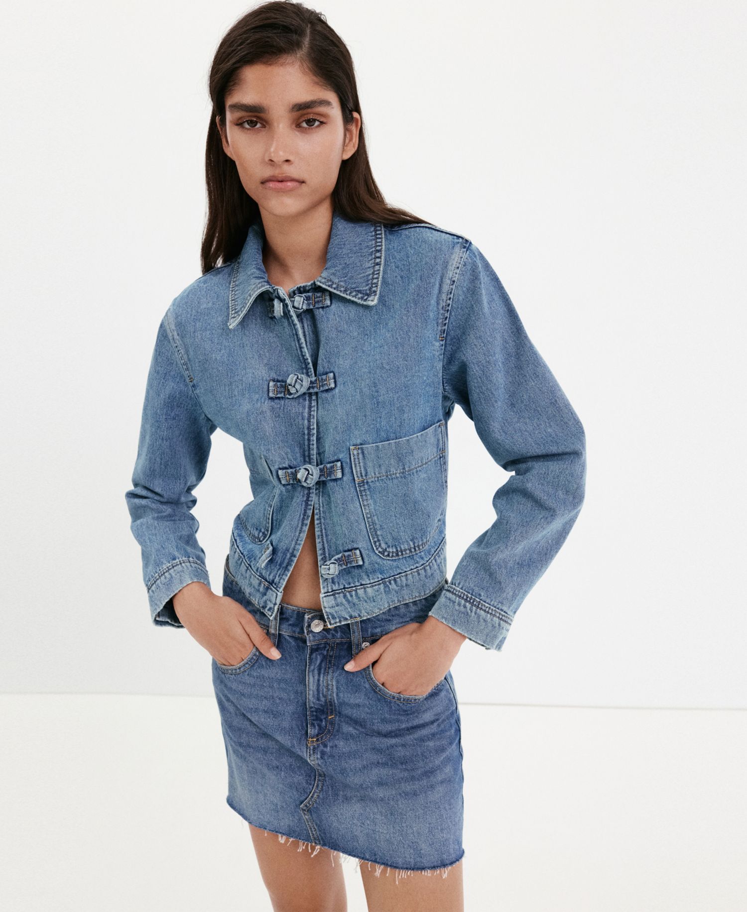 Women's Toggle Detail Denim Jacket